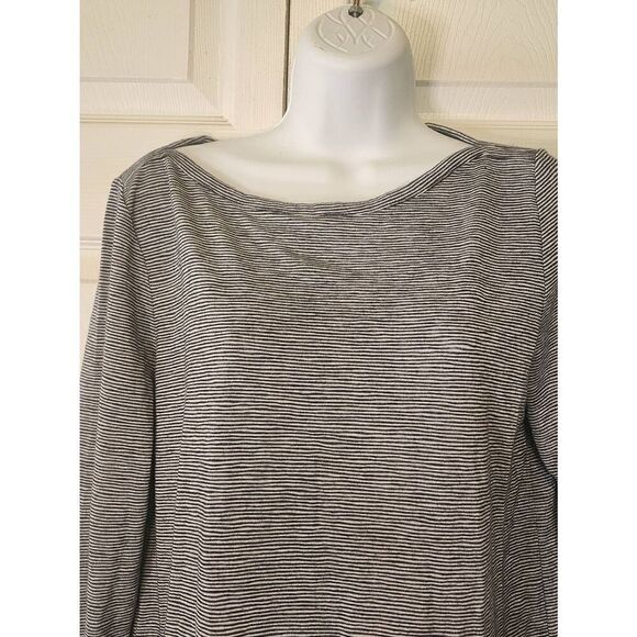 Ann Taylor LOFT Blue and Gray Striped Shirt - Picture 3 of 5